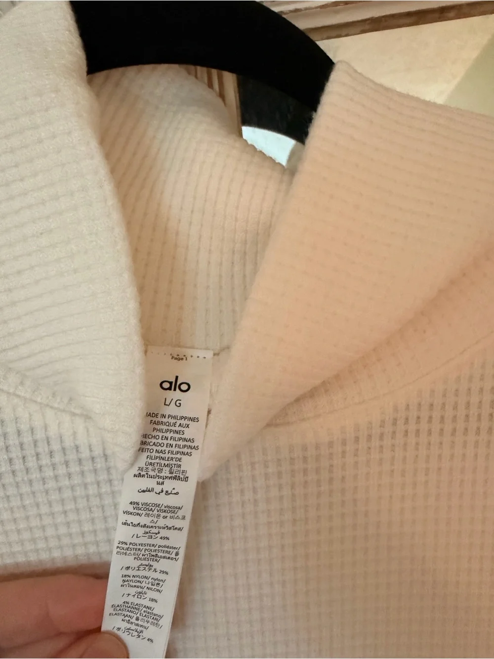 ALO Waffle Weekend Escape Mock Neck Long Sleeve